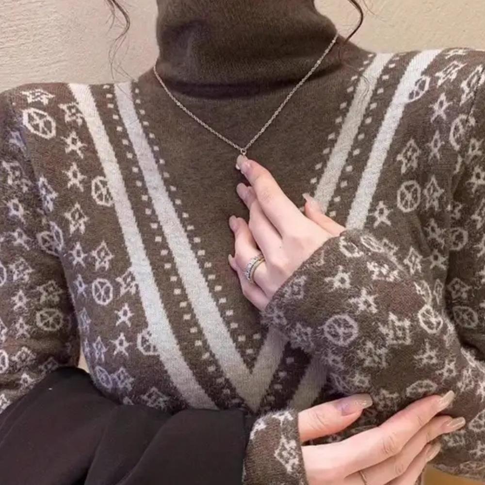 ELANY - Modischer hochgeschlossener Pullover für Frauen