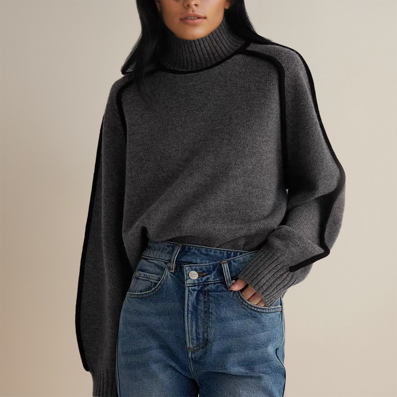 Sasha | Damen Winter-Rollkragen Pullover |  Übergroß