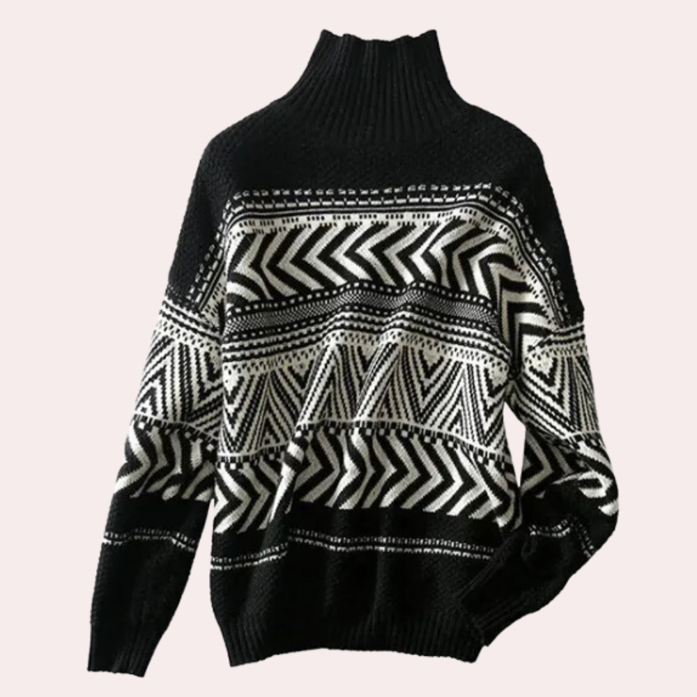 SABINA - Moderner hochgeschlossener Pullover für Frauen